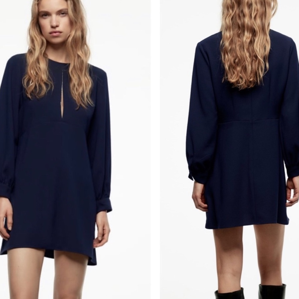 NWT Navy Rhinestone Zara mini dress. Elegant and sexy!